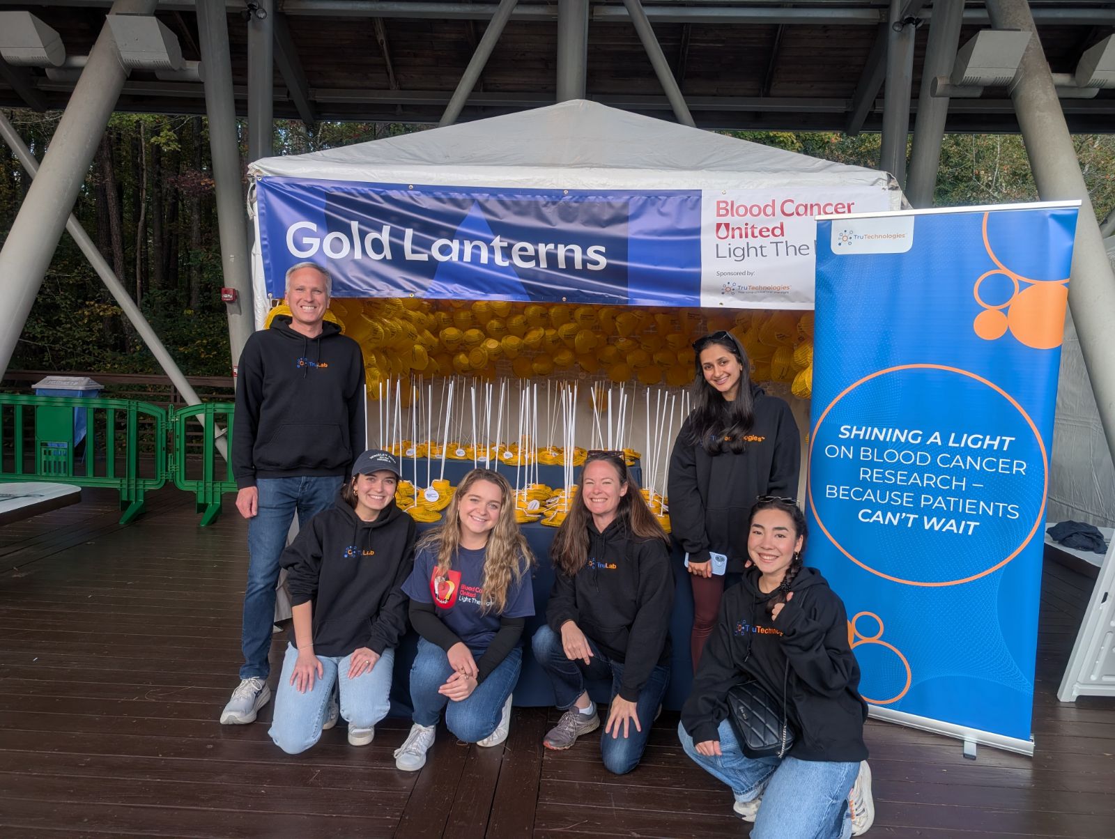 TruTechnologies team at the Gold Lanterns tent at Light The Night